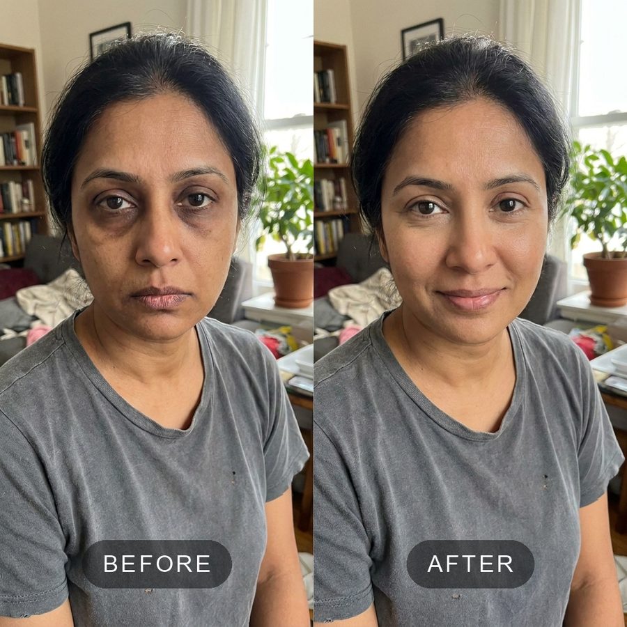 Before and after under-eyes
